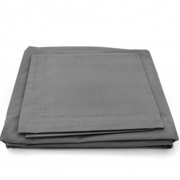 Parure de lit  percale de coton bio | Gris anthracite
