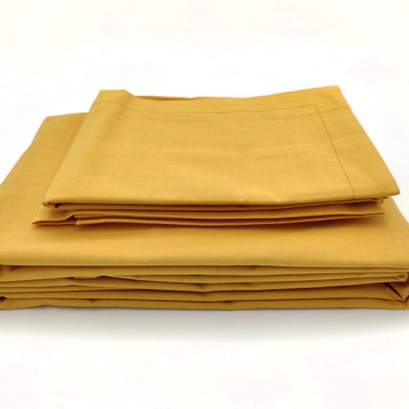 Parure de lit  percale de coton bio | Ocre