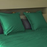 Parure de lit percale de coton bio | Vert cèdre