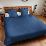 Parure de lit en coton bio | Bleu nuit