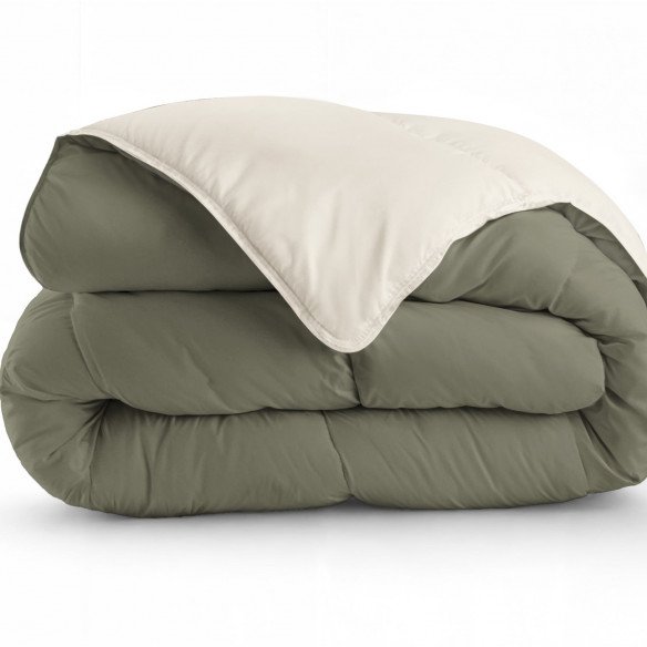 Couette Bicolore beige kaki | Patricia