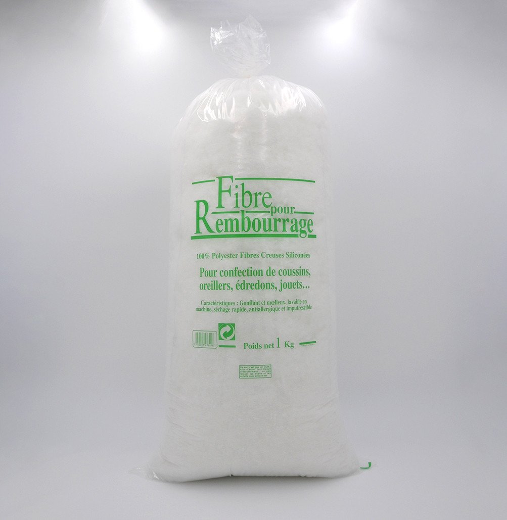 Fibre Synthétique recyclée anti acariens, ouate de rembourrage 1 kg